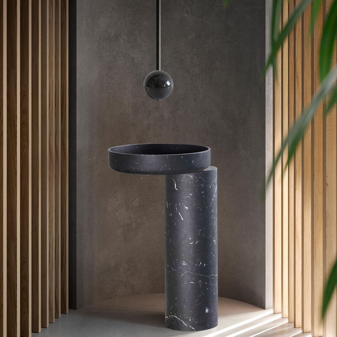 Touchless ceiling sensor spout for luxury lobby and public spaces